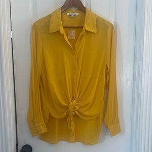 Rose & Olive Mustard Button-Down Blouse